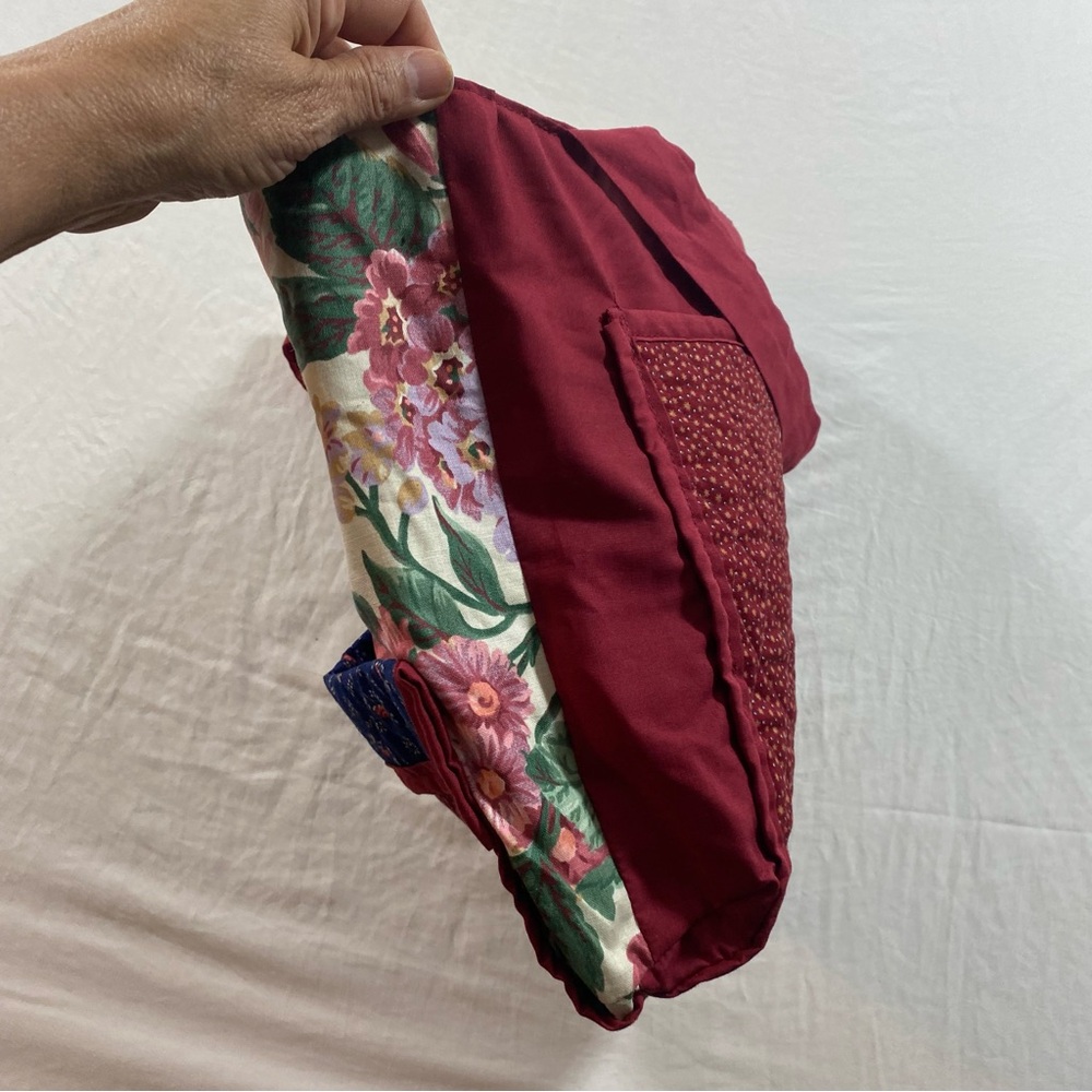 Floral Canvas Tote with Red and Pink Design - Picture 7 of 9